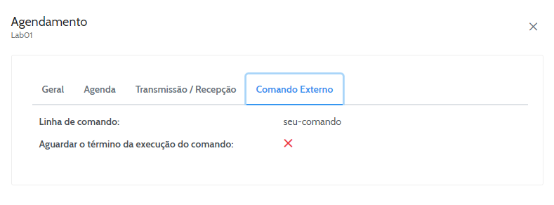 Guia Comando Externo - Agendamentos