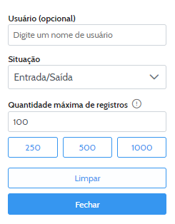 Filtros de pesquisa