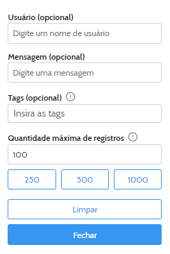 Filtros de pesquisa