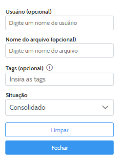 Filtros de pesquisa