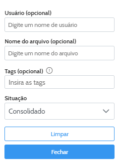 Filtros de pesquisa